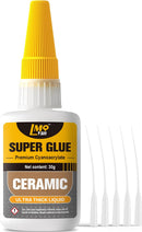 Ceramic Super Glue Liquid, Clear CA Glue for Ceramic Repair Food Safe — 1