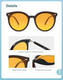 SOJOS Sunglasses Womens Trendy 2026 Retro Vintage Round Shades SJ2067,Large | Orange — 4