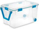 Sterilite 120 Qt Wheeled Gasket Box, Stackable Storage Bin with Latching Lid, Handle and Tight Seal, Plastic Container with Clear Base and Lid, 1-Pack — 1