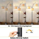 Dimmable 3 Lights Floor Lamp - 3000LM Super Bright Arc Floor Lamps for Living Room, Modern Tall Standing Lamp With… — 3