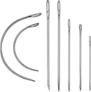 Heavy Duty Hand Sewing Needles Kit, 28 PCS Leather Sewing Needles with 20 Leather Hand Sewing Needle and 8 Curved Needle for Home Upholstery, Leather Needles for Hand Sewing, Carpet Canvas Repair | 28PCS&7SIZE — 2
