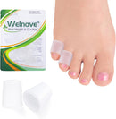 Welnove Pinky Toe Sleeves Protectors - 12-Pack Aloe Vera Extract Infused Silicone Toe Covers for Corns, Calluses, Blisters – Soft Gel Protector Toe Cushions for Pain Relief | Clear-aloe Vera (12xs) — 1