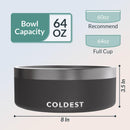 Coldest Dog Bowl - Anti Rust Metal, Non Slip, 3 Layers Insulated Stainless…