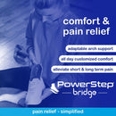 PowerStep Bridge, Flexible Arch Insoles, Comfort Memory Foam Insert, Plantar Fasciitis Pain Relief, Adaptable Arch Support, Neutral Arch, Shoe Inserts, Unisex (Men 8-9.5, Women 9-10.5) - Blue/White — 2