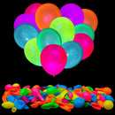 100 Pcs UV Neon Balloons, Neon Glow Party Balloons UV BlackLight Balloons glow in the dark party supplies for Birthday Decorations Wedding Glow Party Supplies Light up Balloons | Colourful-100pieces — 1