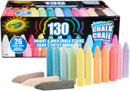 Crayola Washable Outdoor Sidewalk Chalk Collection (130ct), Bulk Anti-Roll Chalk Sticks for Kids, Outdoor Toys & Activities, Teacher Appreciation Gifts, Ages 4, 5, 6 | 130 Count (Pack of 1) — 1