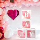Voircoloria Baby Boxes with Letters for Baby Shower Gender Reveal Decor | White — 4