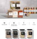 Glass Storage Jars with Bamboo Lid, glass canisters with airtight lids, Clear…