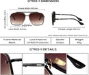 Gtand Oversized Square Aviator Sunglasses For Men Women Gradient Shades | C2 Black Frame/Gradient Brown Lens | 63 Millimeters — 5