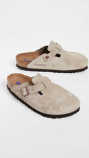 Birkenstock Women's Boston Suede Clogs – Taupe Suede — 6