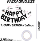 Black Happy Birthday Balloons Banner Sign Mylar letter Party Decoration — 3