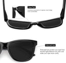 MEETSUN Polarized Sunglasses for Women Men Trendy Retro Square Shades | Black Lens + Brown Gradient Lens + Pink Mirrored | 54 Millimeters — 8