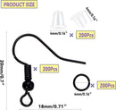 600Pcs Hypoallergenic Earring Hooks, Black Earring Making Kit, with Earring Backs and Jump Rings for Jewelry Making… — 3