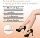 3/4 High Heel Cushion Insoles, Self-Adhesive Arch Support Inserts for Flat Feet and Arch Pain Relief, Gel Shoe Inserts for Sandal, Flats and High Heels (2 Pairs, Transparent, Women's 5-8.5) — 3