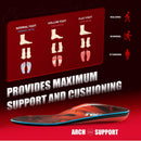 VALSOLE 250+ lbs Plantar Fasciitis High Arch Support Insole for Men Women,Heavy Duty Support Pain Relief Orthotics Insert,Relieve Flat Feet,High Arch,Foot Pain,Standing All Day Boot Work Shoe Insole - Red — 5