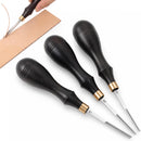 ElaraBerry 3 Pcs Leather Edge Beveler, Ebony Handle with Brass Ferrule, Stainless Steel Blade, Skiving Trimming Tool for Professional Leather Artisans Crafters DIY Wallet Belt Bag (1# 2# 3#)