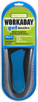 PROFOOT Workaday Shoe Insoles for Men (Sizes 8-13) - High Impact Gel Cushioned Insoles for Heel, Knee, Leg & Back Pain Relief, Arch Support Inserts for Work Boots & Shoes – 1 Pair — 1
