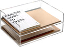 SANRUI Acrylic Desk Organizer Stackable Paper Tray, Letter Size Tray 2-Pack — 1