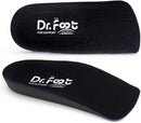 Dr. Foot's 3/4 Length Orthotic Inserts, Self-Adhesive Half Shoe Insoles for Flat Feet, Plantar Fasciitis, Fallen Arches, Over-Pronation, Heel Spurs, Feet Fatigue (X-Large) - Black - X-Large(Men's 11.5-14 / Women's 12.5-15) — 1