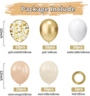 Zesliwy Gold White Sand Confetti Balloons, 50pcs 12in, Latex, Party Decor | Beige Gold — 2