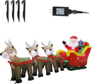 MorTime 9.5 FT Christmas Inflatable Santa Claus on Sleigh Pulled by Three Reindeers with Gift Boxes, Blow up Lighted Yard Decor for Outdoor Decorations — 4