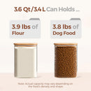 ComSaf Glass Storage Jars with Bamboo Lids 3.6 Qt 2 Pack Large Wide Mouth