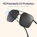 ZENOTTIC Polarized Aviator Sunglasses for Men: UV400 Protection Trendy Anti-Glare Shades - Driving Fishing Golf Fashion | Black Frame Black Lenses — 2
