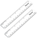 EBOOT 2 Pack Clear Plastic Ruler 6 Inch Straight Ruler for School | White — 1