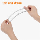 EBOOT 2 Pack Clear Plastic Ruler 6 Inch Straight Ruler for School | White — 6