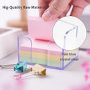 Sticky Notes Holder，Clear Acrylic 3" x 3" Post it Note Holder Dispenser for Desk, Computer Screen, Classroom Office Organizer, Light Blue — 2