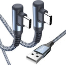 USB to USB C Cable Right Angle 2-Pack 6.6ft 3.1A Fast Charging Carplay Cord 1
