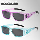 Polarized Fit Over Glasses Sunglasses for Men Women Driving Square Wrap Around Shades UV Protection Sun Eyewear PT2006 | 2pcs(purple/Gray+blue/Gray) | 62 Millimeters — 6
