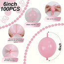 Pastel Pink Linking Balloons, 60PCS 6 Inch Small Baby Pink Link Balloons for Making Balloon Wall Heart Arch, Quick Linked Balloon for Girls Wedding Birthday Baby Shower Valentine's Party Decorations | 10 inch — 2