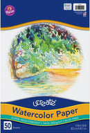 UCREATE 140 lb. Watercolor Paper, White, 12" x 18", 50 Sheets/Pack, 1 Pack — 1