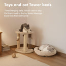 MECOOL 4in1 Small Cat Tree,Scratching Post with Tower Soft Bed, Sisal Carpet Jute Posts with Three Hanging Ball Toys and Massage Brush for Indoor Cats — 7