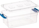 Tribello Clear Plastic Storage Bins with Lids Stackable Storage Bins (6 Quart) — 6