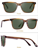 CARFIA Polarized Men's Sunglasses UV400 Protection Cool Man Shades CA5354 | 2. Stripe Frame Green Lens | Multicolor — 6