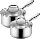 SLOTTET 1Qt & 2Qt Stainless Steel Sauce Pan Set with Lid,4 Pcs Non Stick Saucepan,Small Kitchen Pots,Induction… — 1