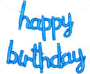 TONIFUL 16 Inch Cursive Blue Happy Birthday Balloons Banner Decorations — 1