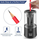 AFMAT Electric Pencil Sharpener - Auto Stop, Super Sharp & Fast, Plug in Pencil Sharpener for 6-12mm No.2/Colored Pencils - Classroom/Office/Home PS92 | Black — 4