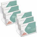 TecUnite 2 Pieces Business Card Holder for Desk 3 Tier Clear Acrylic Stand — 1