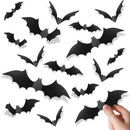 Piteno® 140Pcs Bats Halloween Decorations Party Supplies, Realistic PVC 3D Black Scary Bat Stickers for Creepy Home Decor Halloween Party Decorations DIY Wall Window Decal Bathroom Indoor | Standard — 1