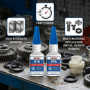416 Super Bonder Instant Adhesive Clear for High Temp & Vibration 20g Suitable for Metal Plastic and Rubber 2 Pack — 2