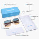 Dollger Square Aviator Sunglasses for Men and Women Fashion Metal Vintage Gradient Shades Sunglasses UV400 Protection | B:gradient Yellow | 60 Millimeters — 7