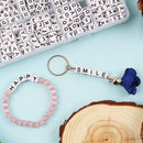 Quefe 1440pcs Acrylic Letter Beads White Cube Sorted Alphabet Bead — 3