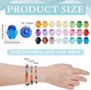 PH PandaHall 2160pcs 6mm Crystal Acrylic Beads Bicone Bracelet Bead Faceted Beads 24 Colors Rainbow Loose Craft Bead… — 3