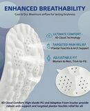 2 Pairs 4D Steppers Cloud Insoles for Women and Men, Super Soft Massage Memory Foam Insoles,Arch Support Foot, Pain Relief Plantar Fasciitis Insoles - Green+black - Women 6-9.5/Men 5-8.5 — 4
