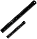 Metal Ruler Kit 12 Inch and 6 Inch, Stainless Steel Rulers with Centimeters, Millimeters, Inches and Conversion Table for Office and School, Easy to Read Metric Rule Set, 2 Pack — 2