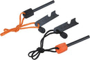 FOSTAR Ferrocerium Alloy Rod Fire Starter, 5/16 Inch Thick Waterproof Fire Steel, Bushcraft Ferro Rod with Easy Grip Handle, Multi-Tool Striker and Paracord Lanyard (2PCS, Black and Orange) — 3