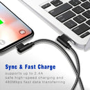 OCEEK 3Pack (3/6/10FT) USB A to Lightning Cable Right Angle [MFi Certified] 2